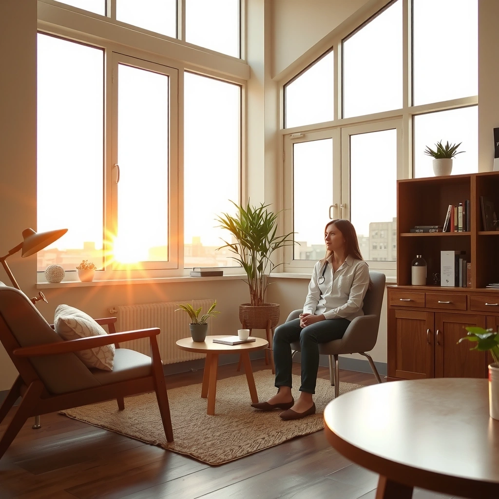 Unsere helle Beratungsecke mit natürlichem Licht